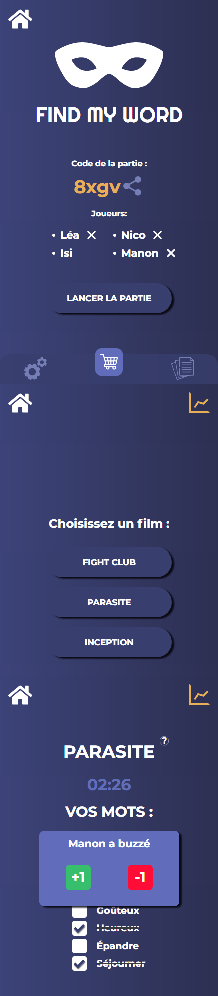 Screenshot page complete Find My Word