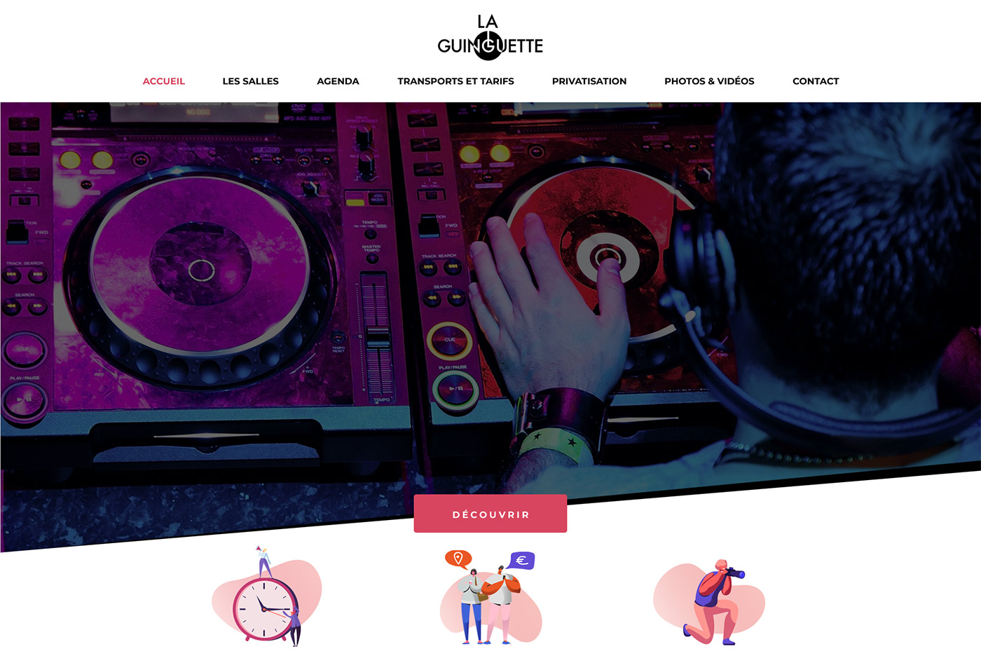  Screenshot site web club La guinguette discotheque 