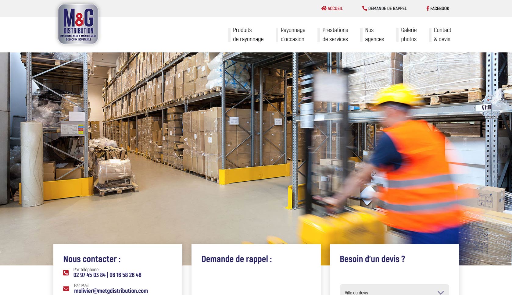  Screenshot site web M&G Distribution